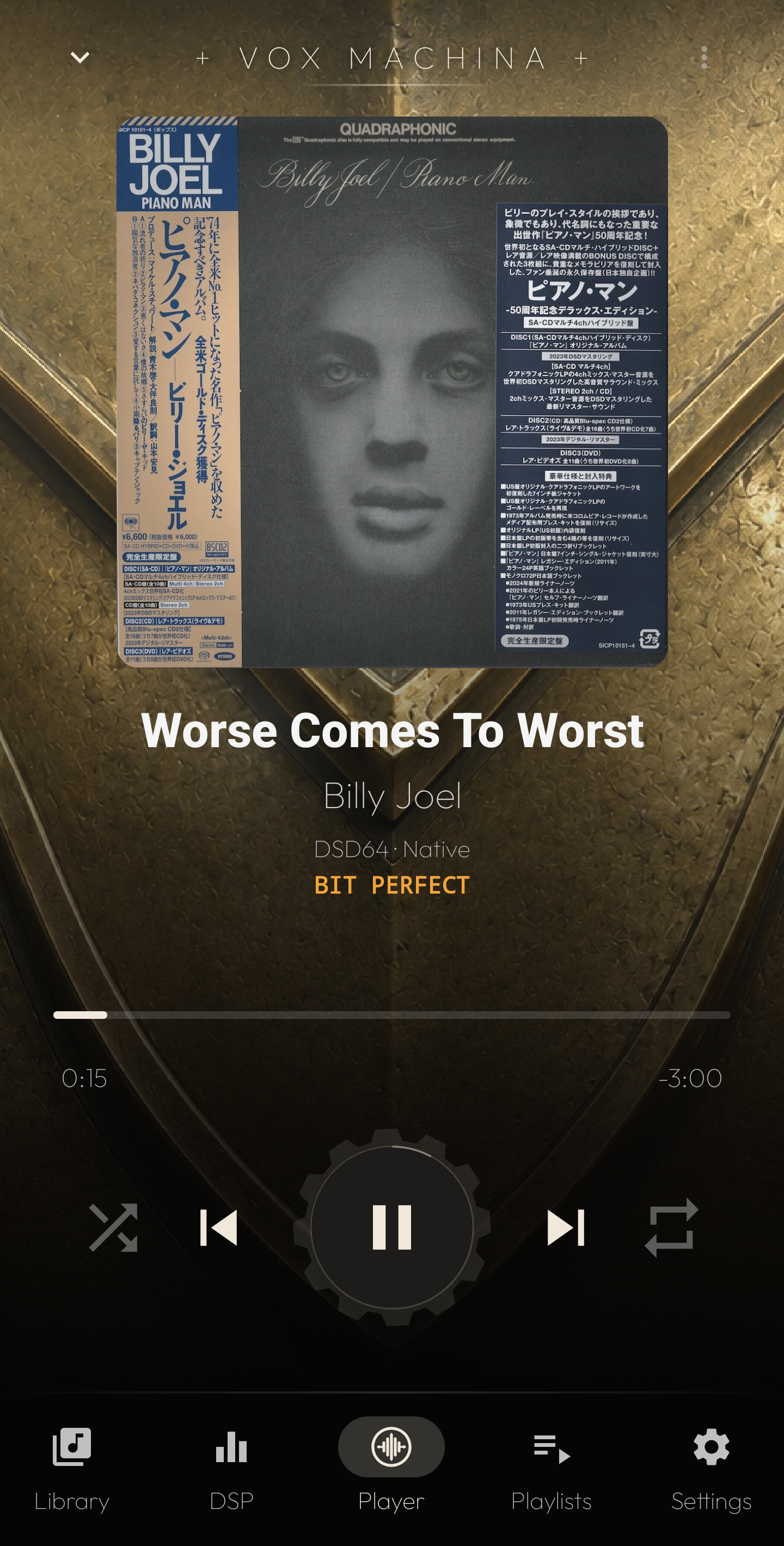 Vox Machina playing Billy Joel — Worse Comes To Worst — DSD64 Native, Bit Perfect